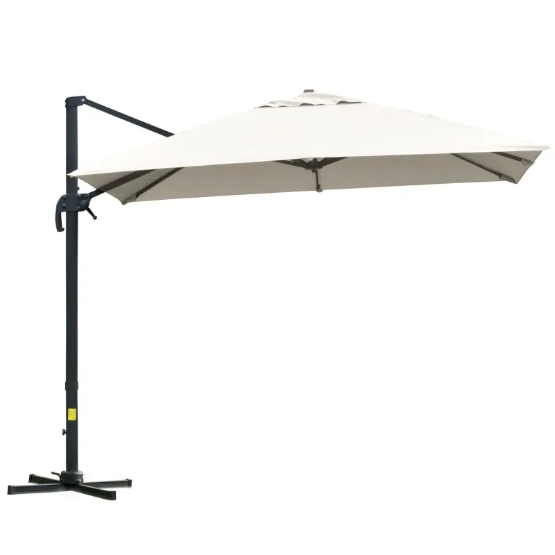 10ft. Rotatable Square Top Cantilever Umbrella - Cream