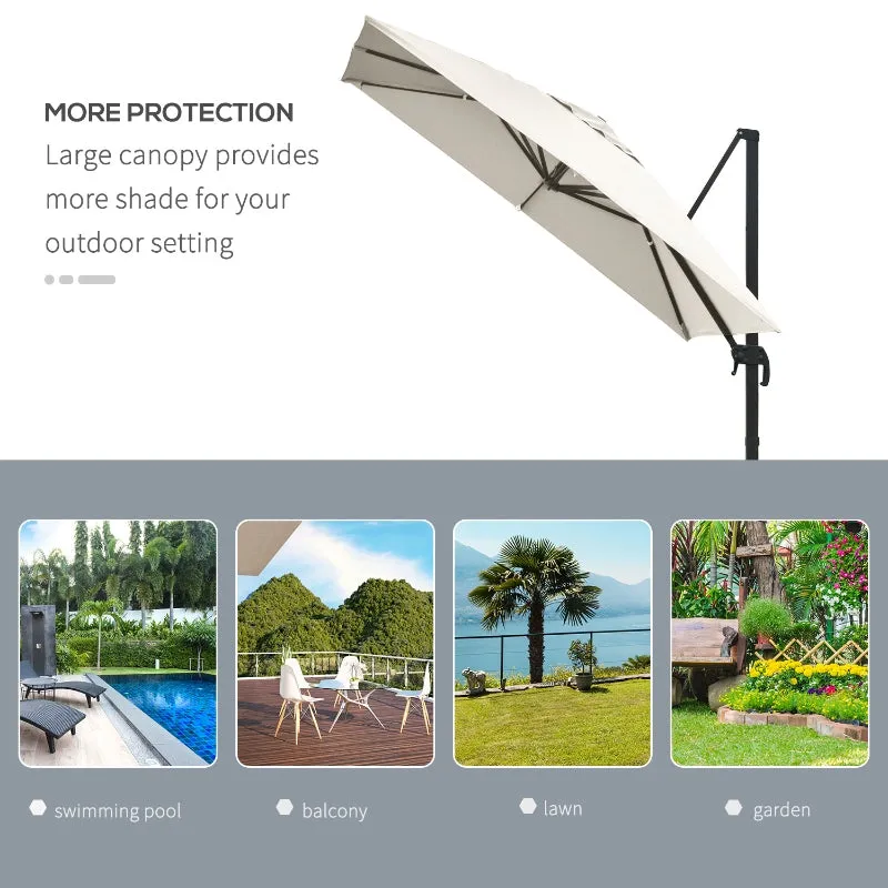 10ft. Rotatable Square Top Cantilever Umbrella - Cream