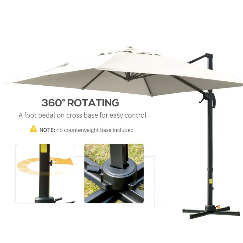 10ft. Rotatable Square Top Cantilever Umbrella - Cream