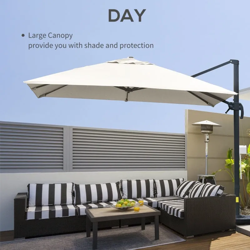 10ft. Rotatable Square Top Cantilever Umbrella - Cream