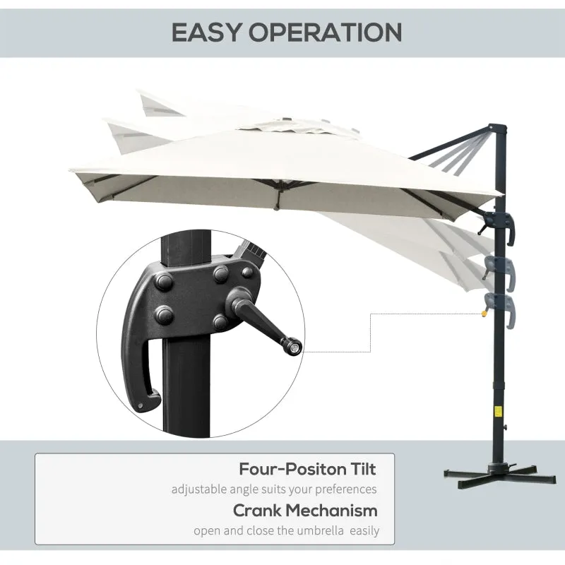 10ft. Rotatable Square Top Cantilever Umbrella - Cream