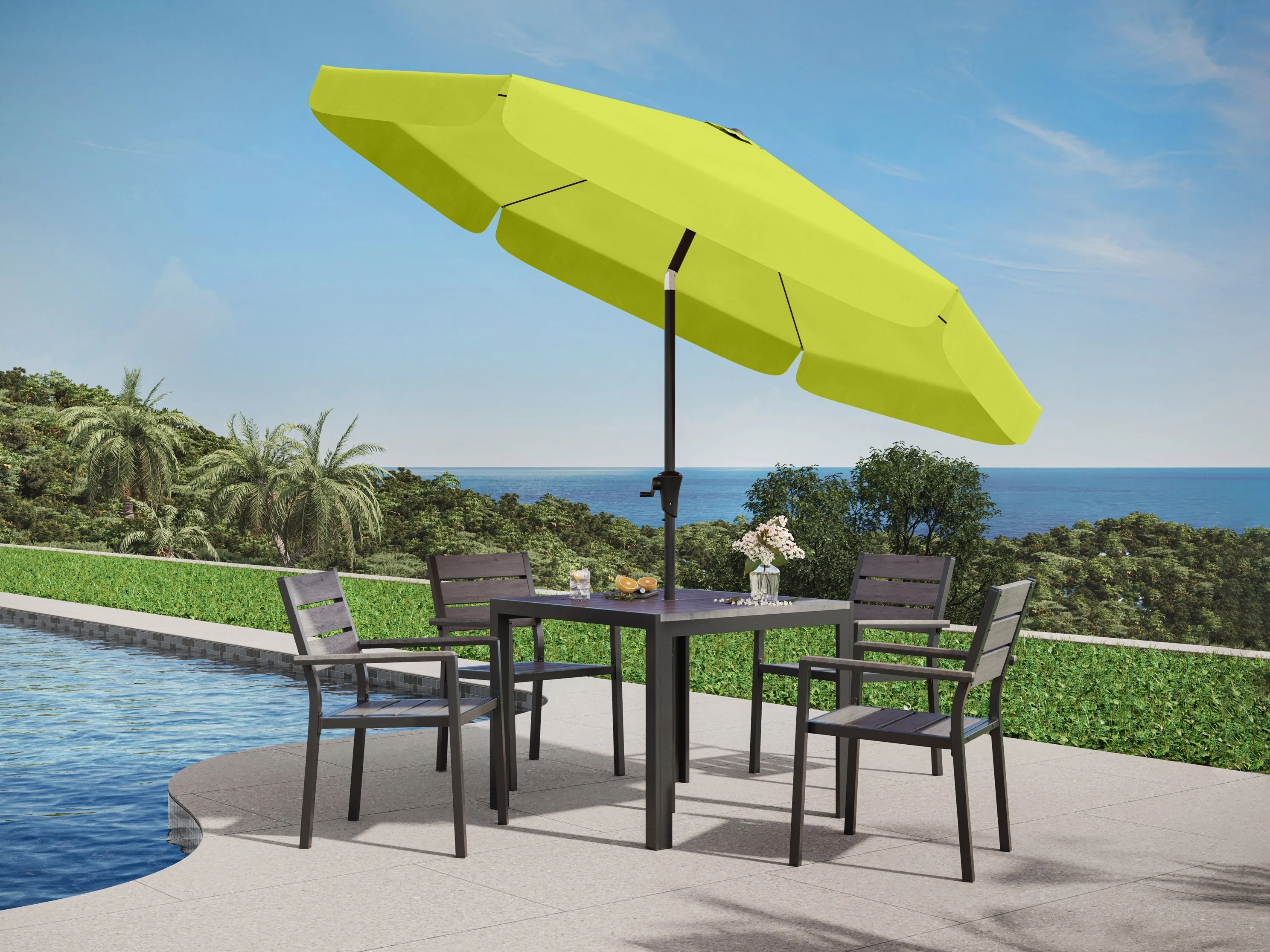 10ft Round Lime Green Patio Umbrella