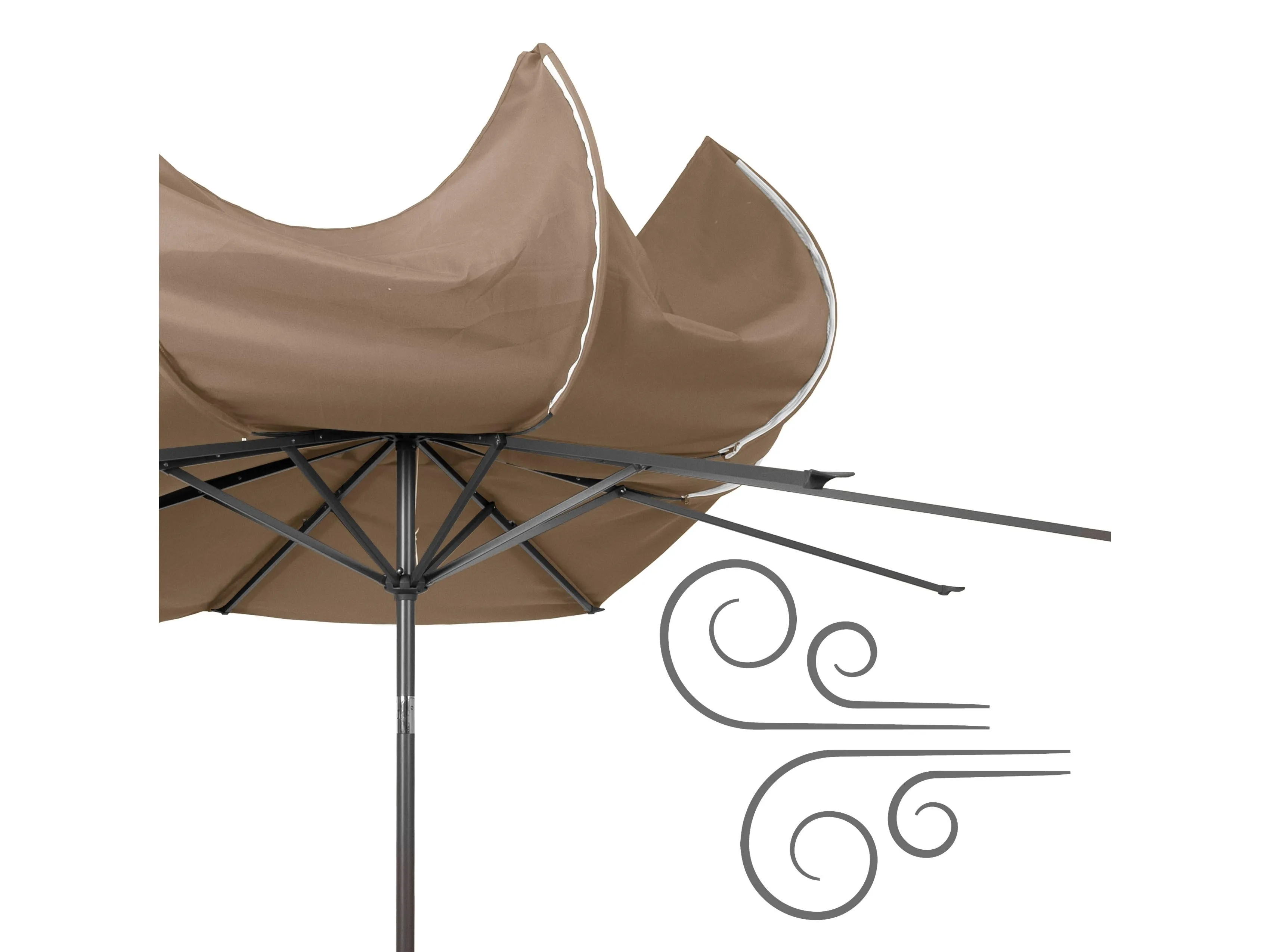 10ft Wind Resistant Sandy Brown Patio Umbrella