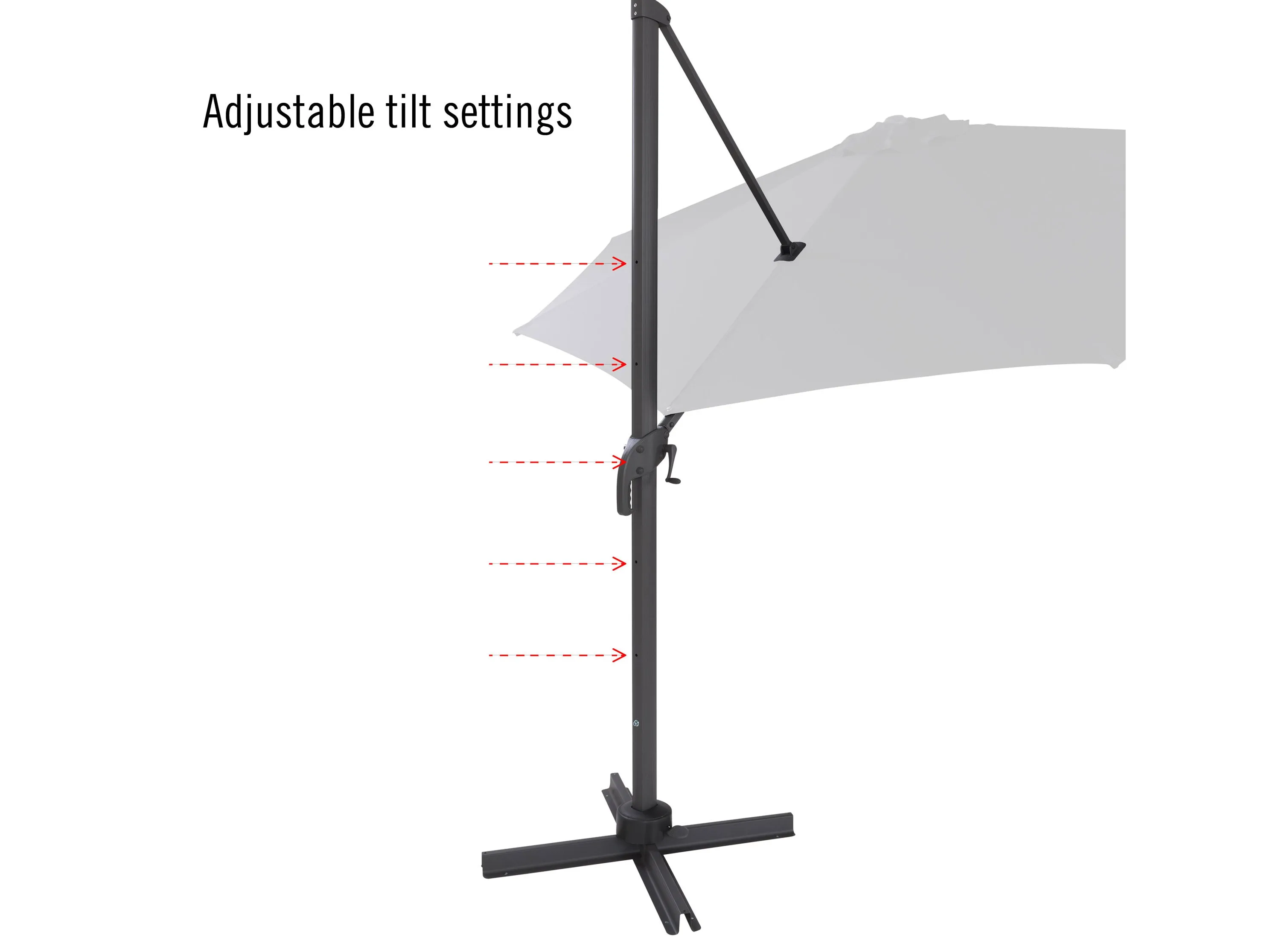 11.5ft Deluxe Offset Patio Umbrella - Warm White