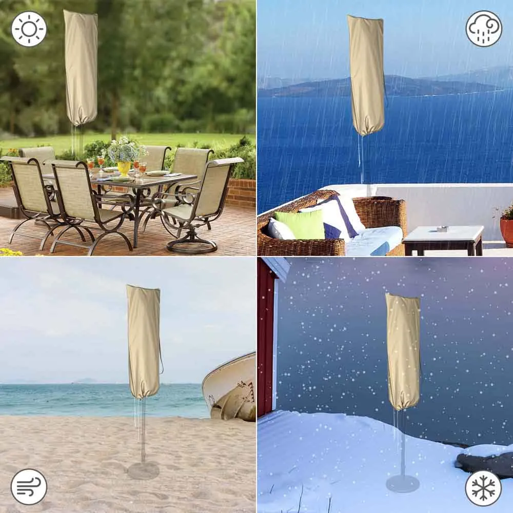 15 Foot Patio Umbrella Cover with Zipper Rod