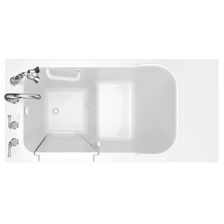 2848 Series 28"W x 48"L Gelcoat Walk-In Soaking Bathtub with Left-Hand Drain/Faucet