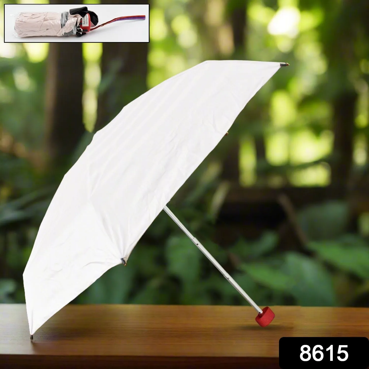 3-Fold Sun & Rain Protective Solid Foldable Umbrella (1 Pc)