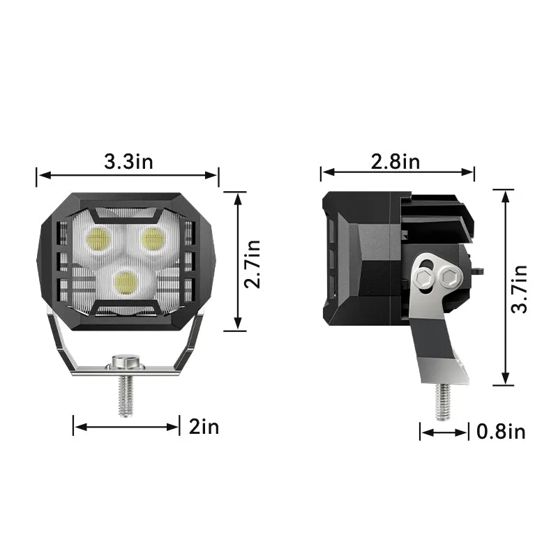 3 Inch LED Work Lights with Bracket for 2010-Later Toyota 4Runner | Horizon Series