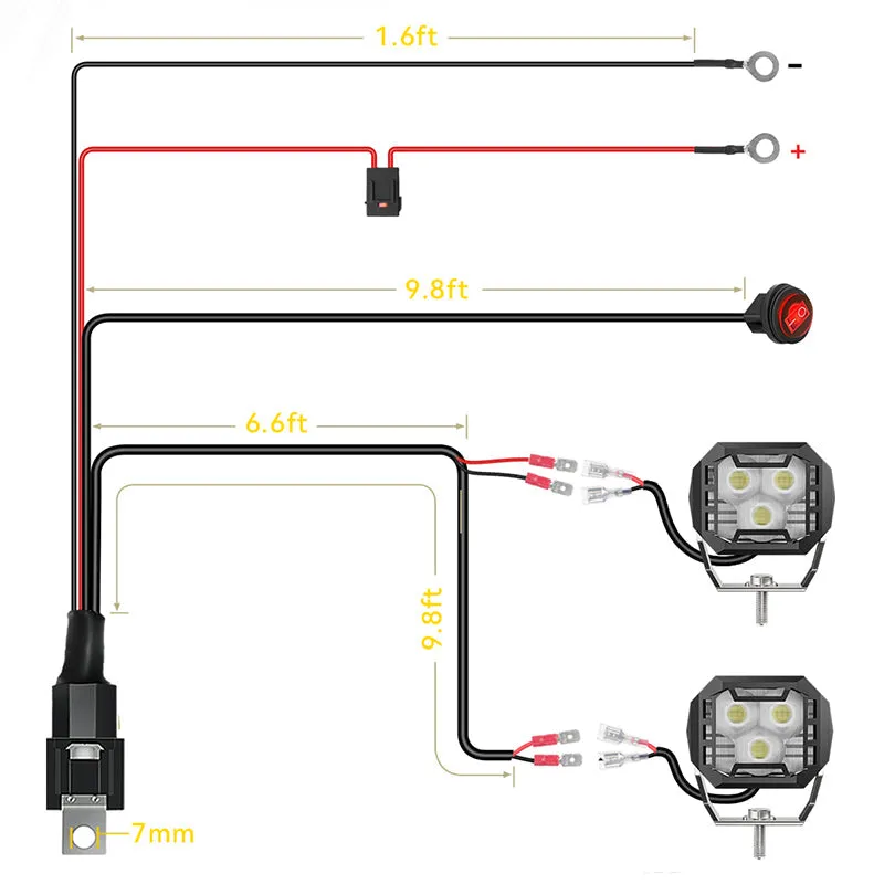 3 Inch LED Work Lights with Bracket for 2010-Later Toyota 4Runner | Horizon Series