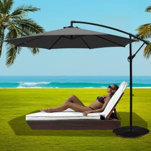 3m UV50  Cantilever Beach Garden Patio Umbrella Instahut