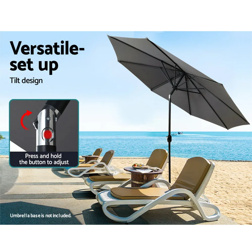 3m UV50  Outdoor Umbrella with Tilt - Charcoal, Instahut