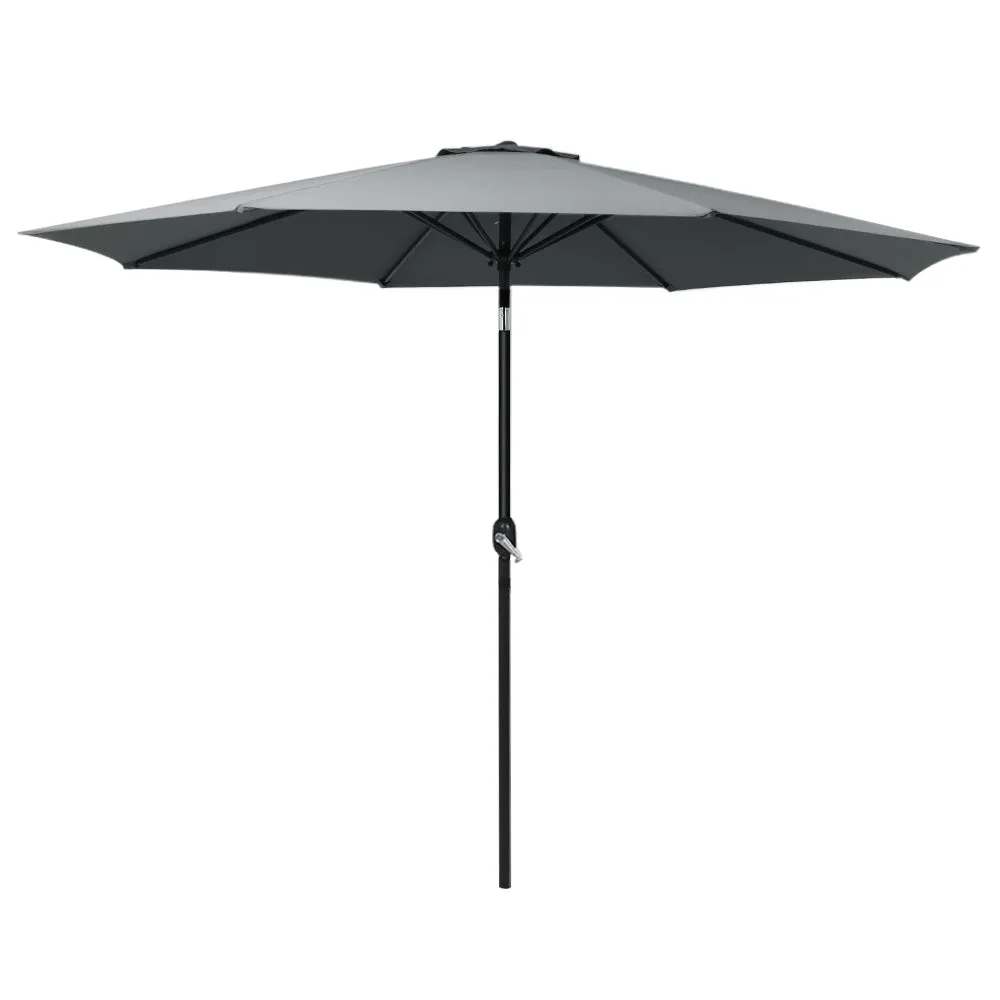 3m UV50  Outdoor Umbrella with Tilt - Charcoal, Instahut