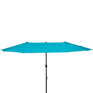 4.6m Double-Sided Patio Parasol Sun Umbrella-Blue