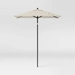 6' Square Outdoor Patio Market Umbrella Linen with Black Pole - Threshold