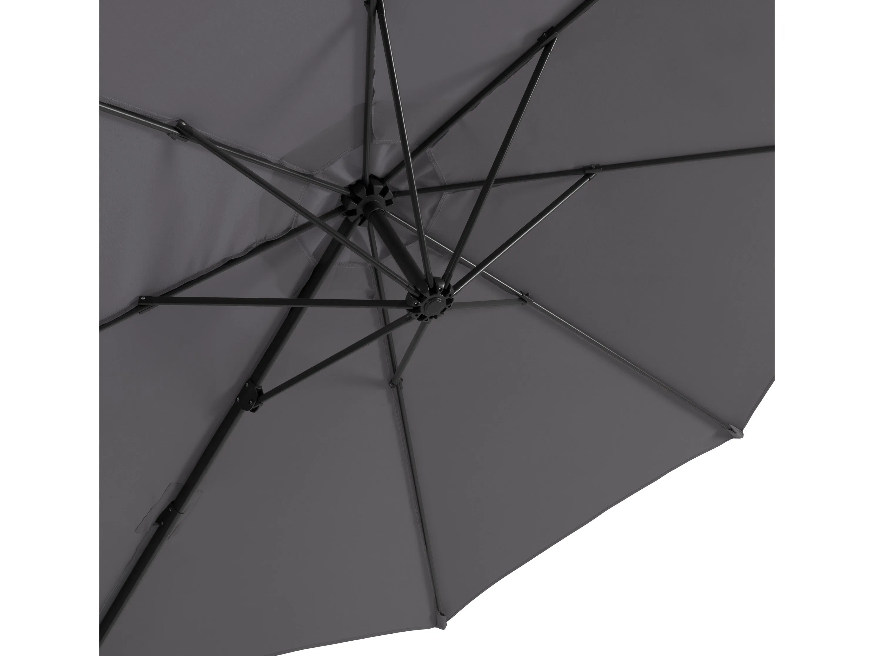 9.5ft Offset Patio Umbrella, 360 Degree - Grey