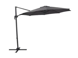 9.5ft Offset Patio Umbrella, 360 Degree - Grey