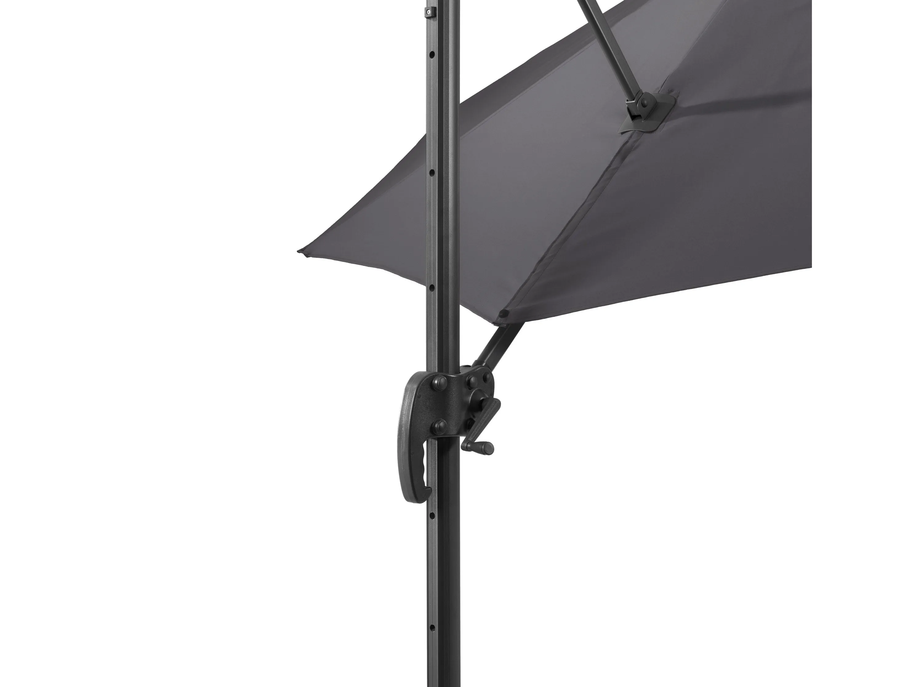 9.5ft Offset Patio Umbrella, 360 Degree - Grey