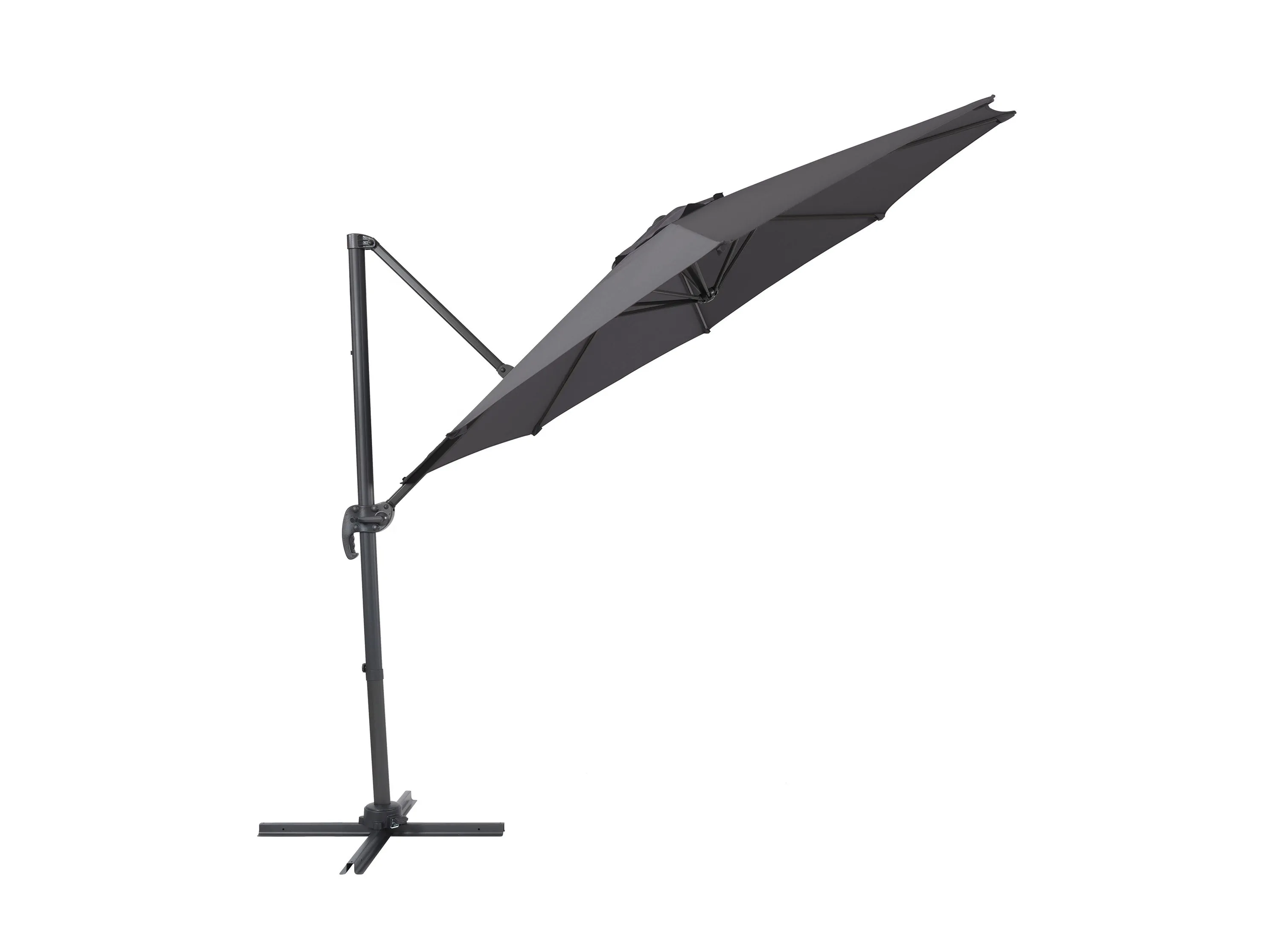 9.5ft Offset Patio Umbrella, 360 Degree - Grey