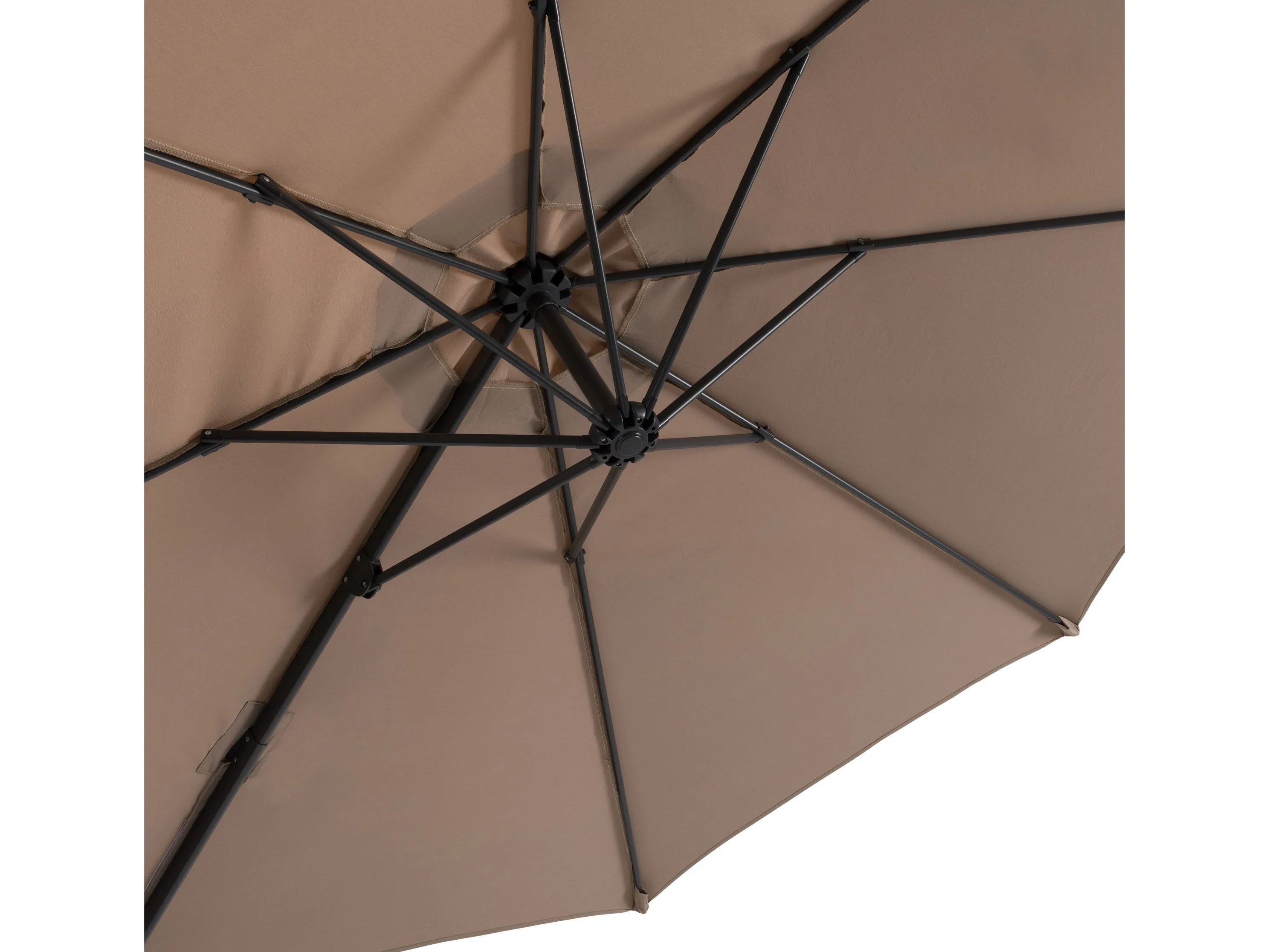 9.5ft Offset Patio Umbrella, 360 Degree - Taupe