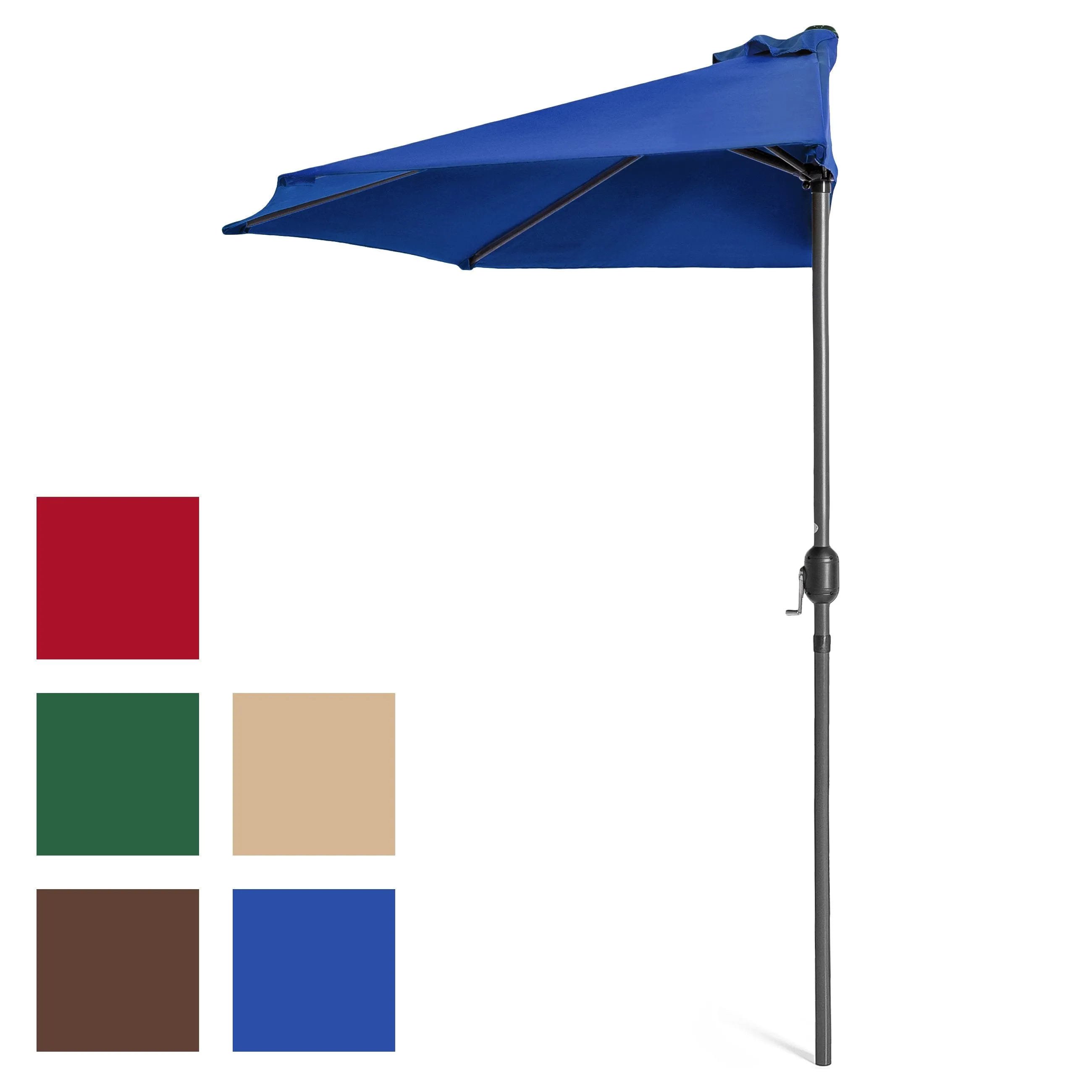 9ft Half Patio Umbrella w/ Crank