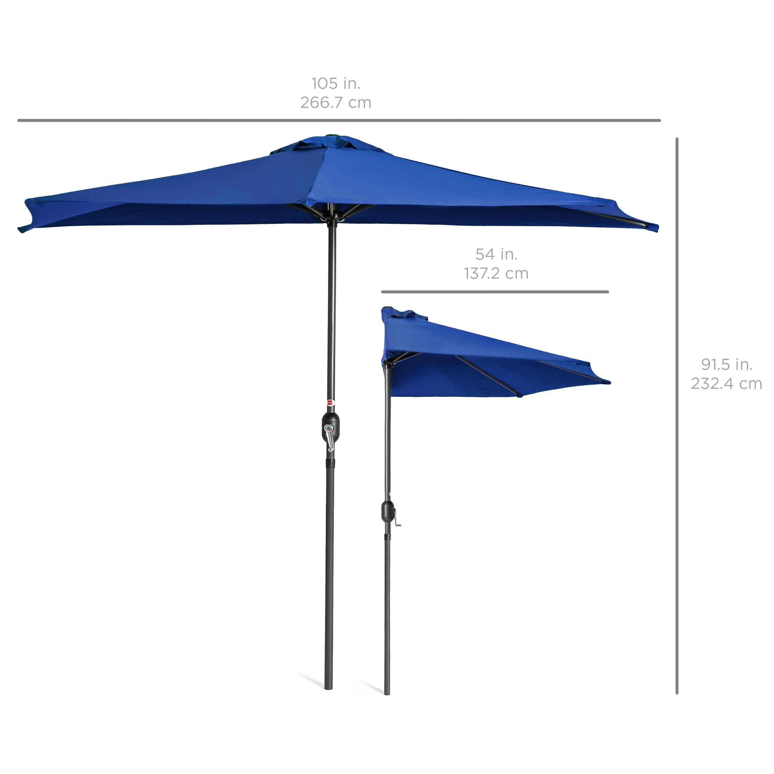 9ft Half Patio Umbrella w/ Crank