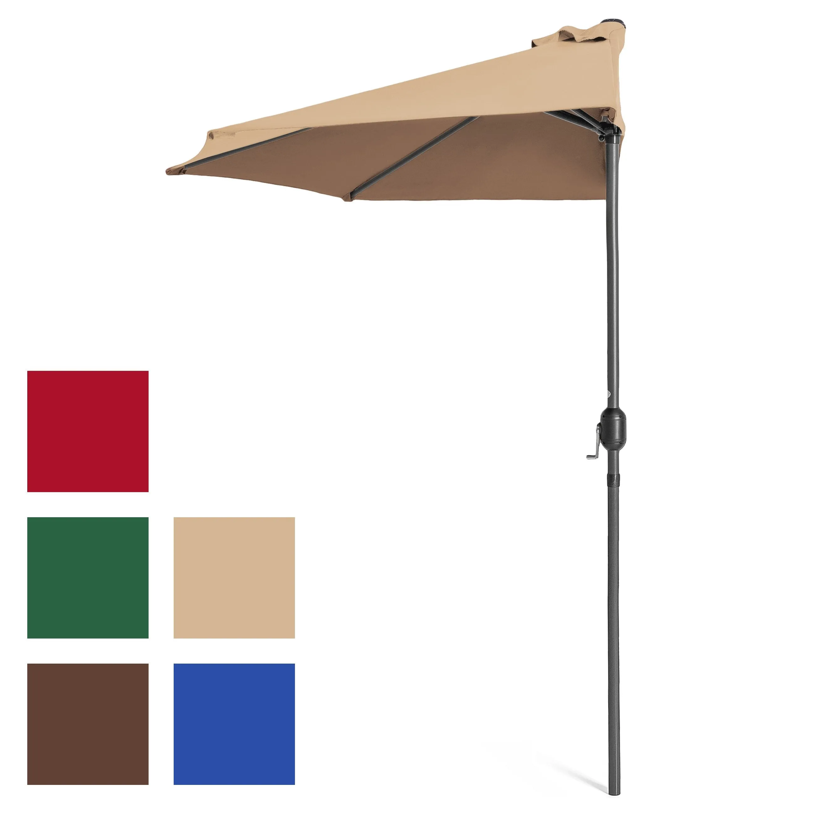 9ft Half Patio Umbrella w/ Crank