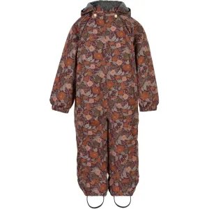 Baby Polyester Snowsuit Floral AOP - Decadent Chocolate