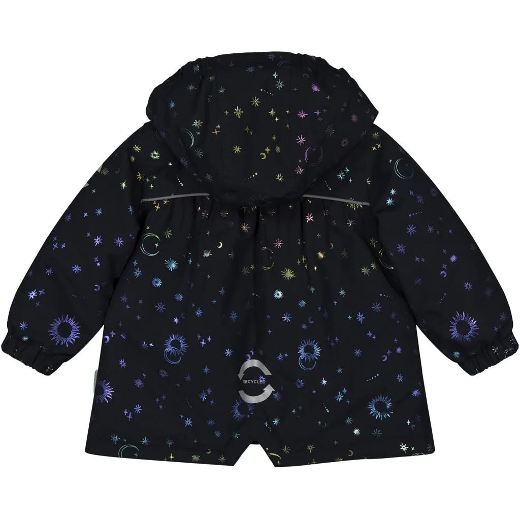 Baby Winter Jacket Polyester & Glitter AOP - Dark Navy