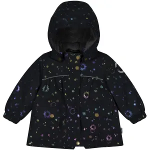 Baby Winter Jacket Polyester & Glitter AOP - Dark Navy