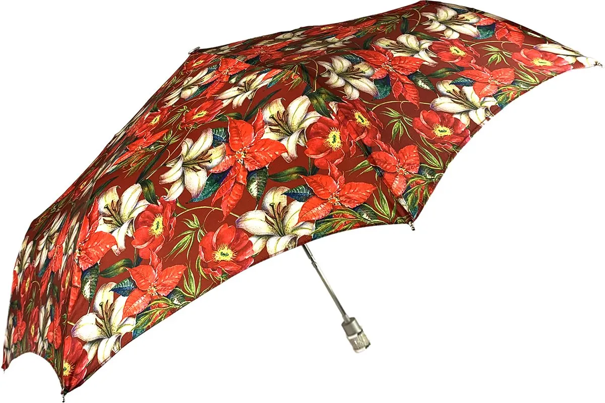 Beautiful Folding Umbrella With Flowers Pattern