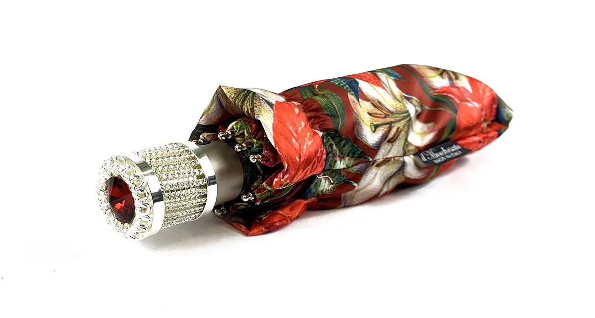 Beautiful Folding Umbrella With Flowers Pattern