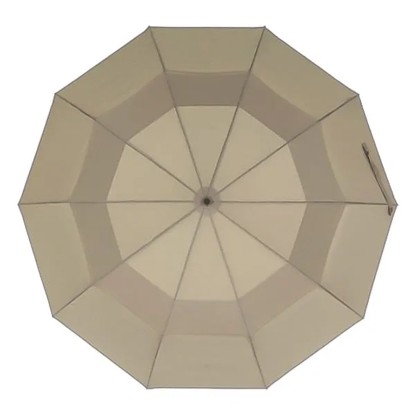 Beige Automatic Windproof Folding Umbrella