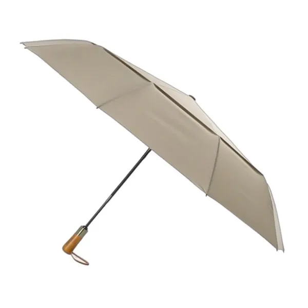 Beige Automatic Windproof Folding Umbrella