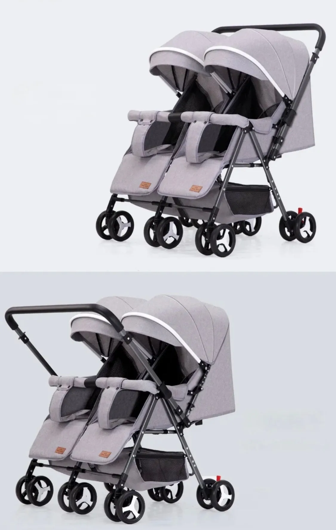 Black 2-Way Folding Compact Double / Twin Stroller   Rain Cover