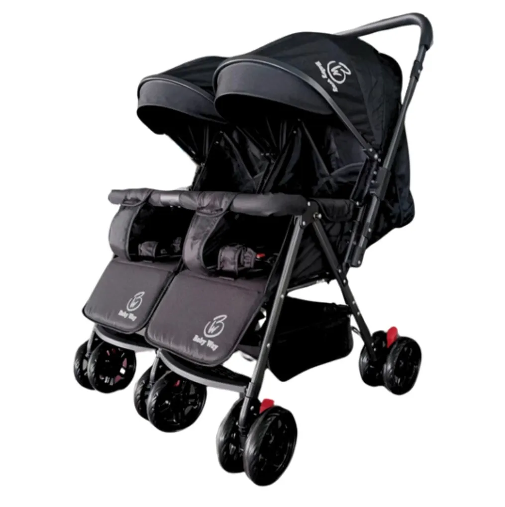 Black 2-Way Folding Compact Double / Twin Stroller   Rain Cover