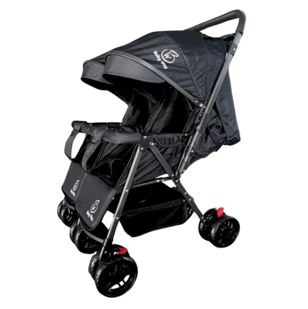 Black 2-Way Folding Compact Double / Twin Stroller   Rain Cover