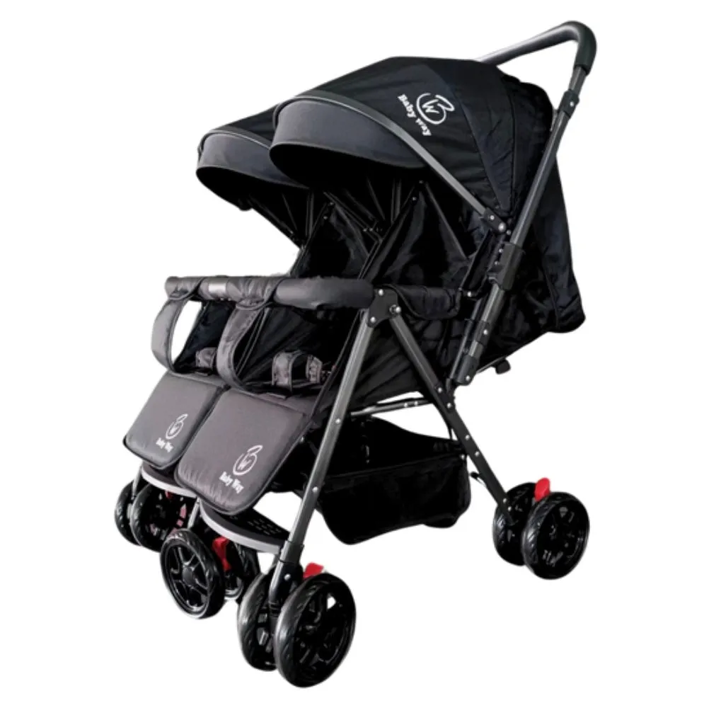 Black 2-Way Folding Compact Double / Twin Stroller   Rain Cover