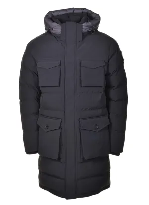 Branksome Long Puffer Jacket in Black