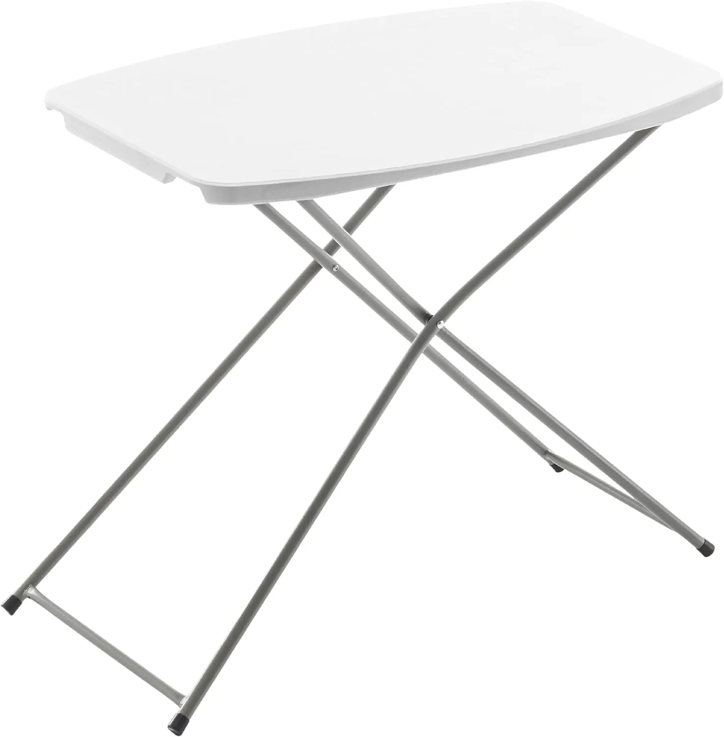 BTExpert Personal Folding Utility Table 2.5ft 29" x 19" Lightweight Adjustable Height Portable Carrying Handle Indoor Outdoor Picnic Camping Office Home Party Easy to Clean Store Care White Set of 5