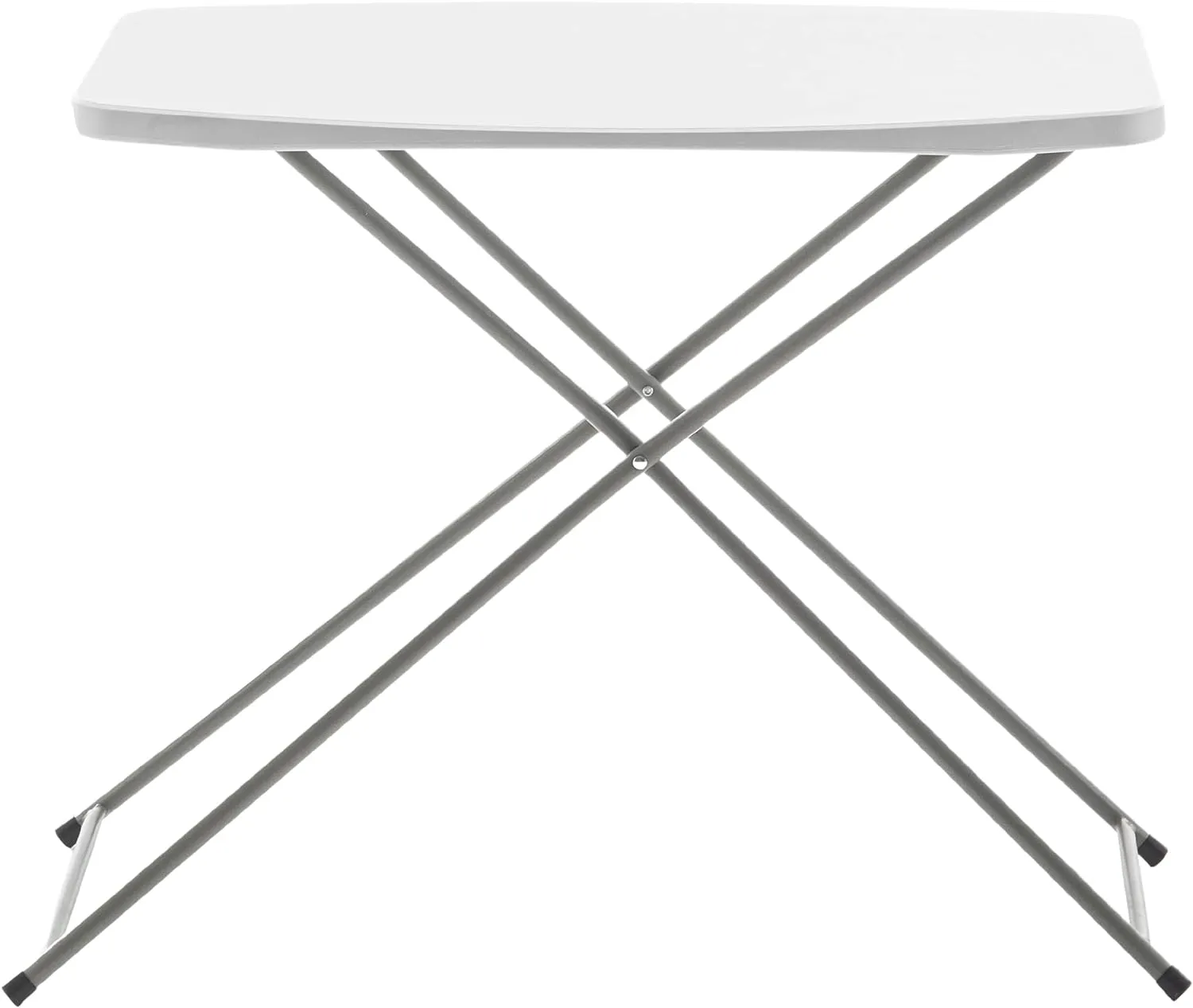 BTExpert Personal Folding Utility Table 2.5ft 29" x 19" Lightweight Adjustable Height Portable Carrying Handle Indoor Outdoor Picnic Camping Office Home Party Easy to Clean Store Care White Set of 5