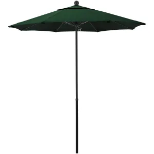 California Umbrella 7.5& Complete Fiberglass Market Umbrella; Sunbrella A Forest Green