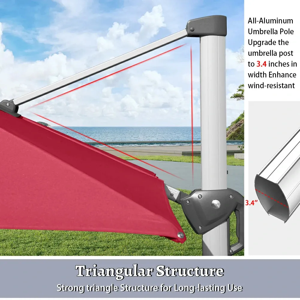 Cantilever Umbrella with Solar Lights - Square