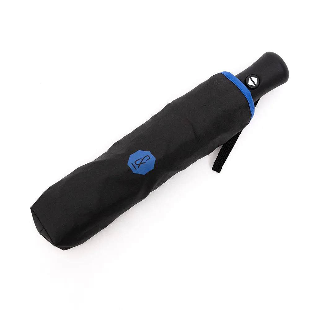 Charcoal & Blue Roscoe Telescopic Umbrella