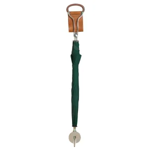 Classic Canes Umbrella Brown Leather Seat Stick Country Green Canopy