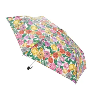 Eco Chic Foldable Compact Mini Umbrella 100% RPET Material Peonies Beige