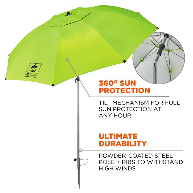 Ergodyne SHAX 6100 Lightweight Work Umbrella - Lime