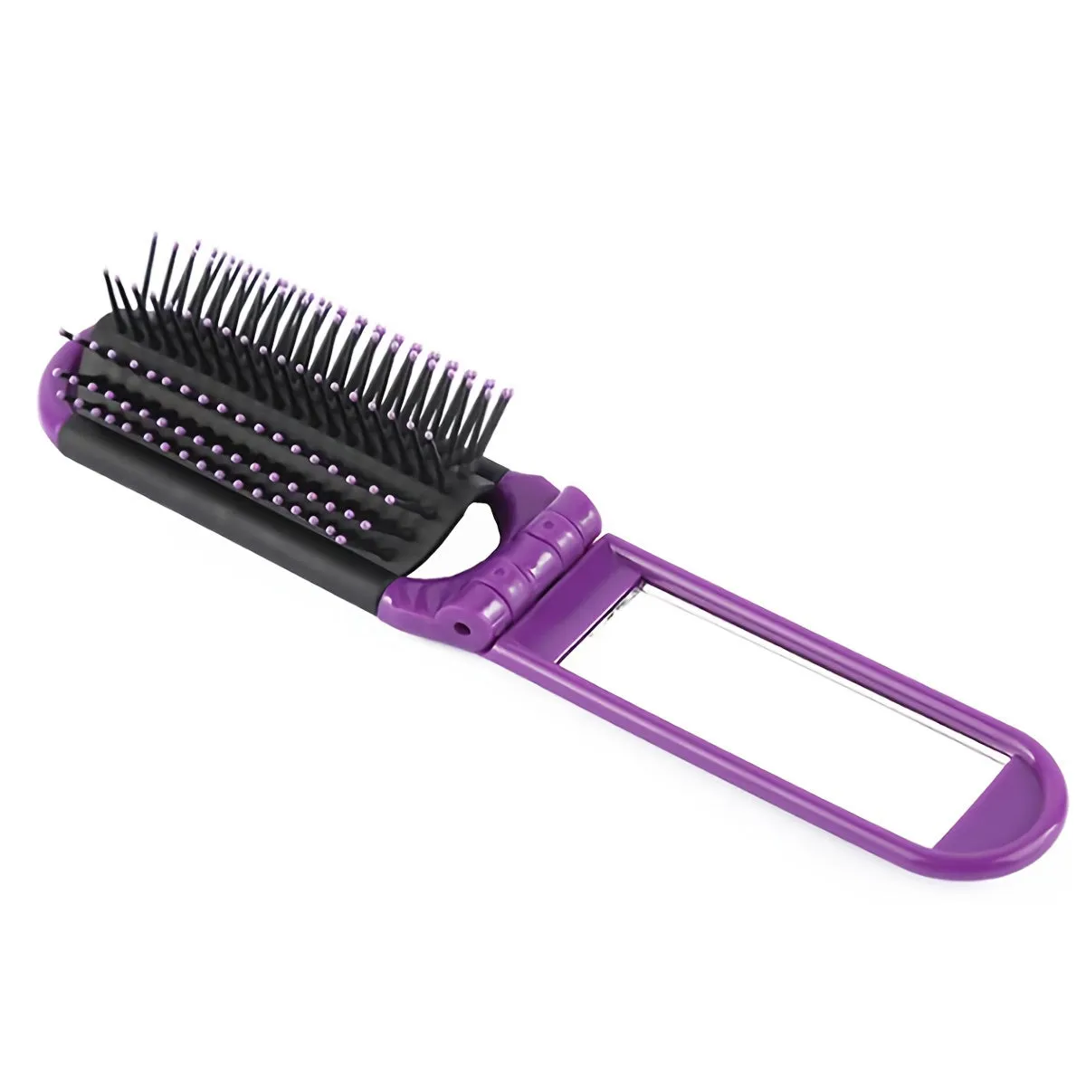 Foldable Travel Hair Comb with Mirror for Portable Styling