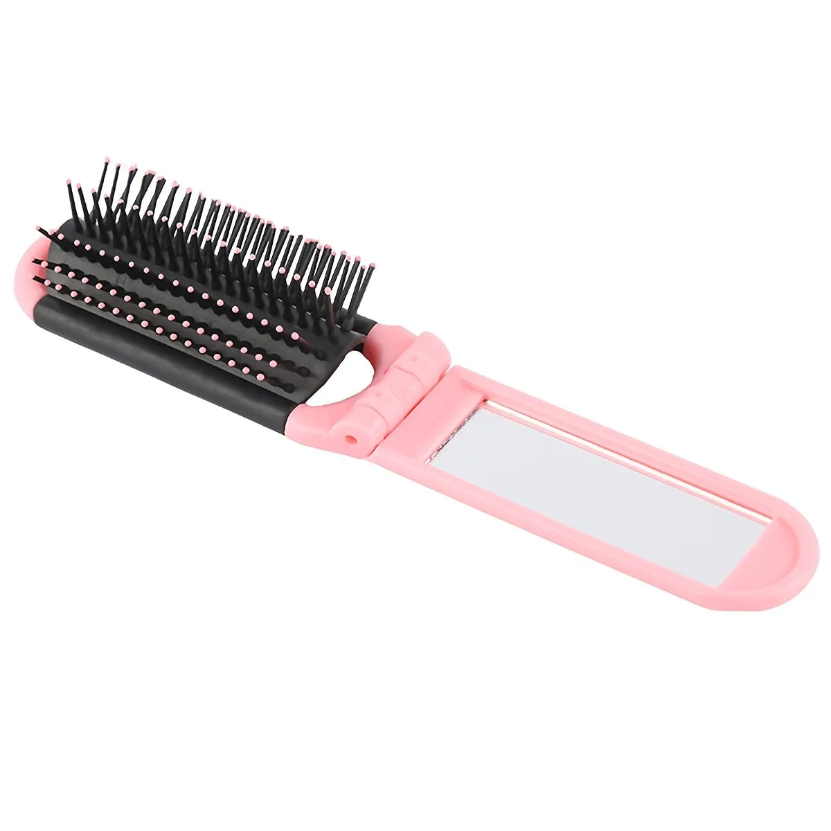 Foldable Travel Hair Comb with Mirror for Portable Styling