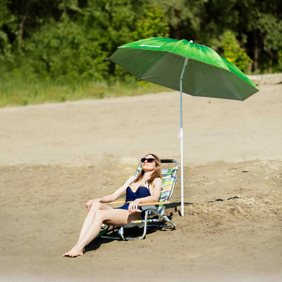 Fruit Pattern Folding Tilting Beach Umbrella with Carry Bag