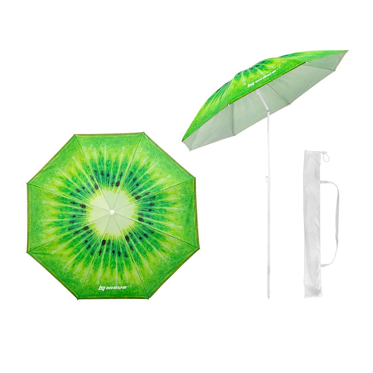 Fruit Pattern Folding Tilting Beach Umbrella with Carry Bag